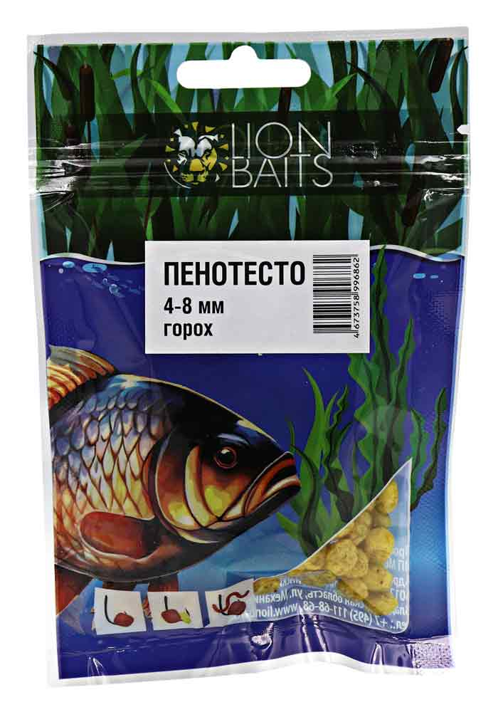 Пенотесто Lion Baits 4-8мм "ГОРОХ" 10г