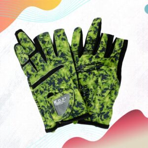 Перчатки спиннингиста KDF Knight 3 пальца открыты цв.Зеленый размер XL