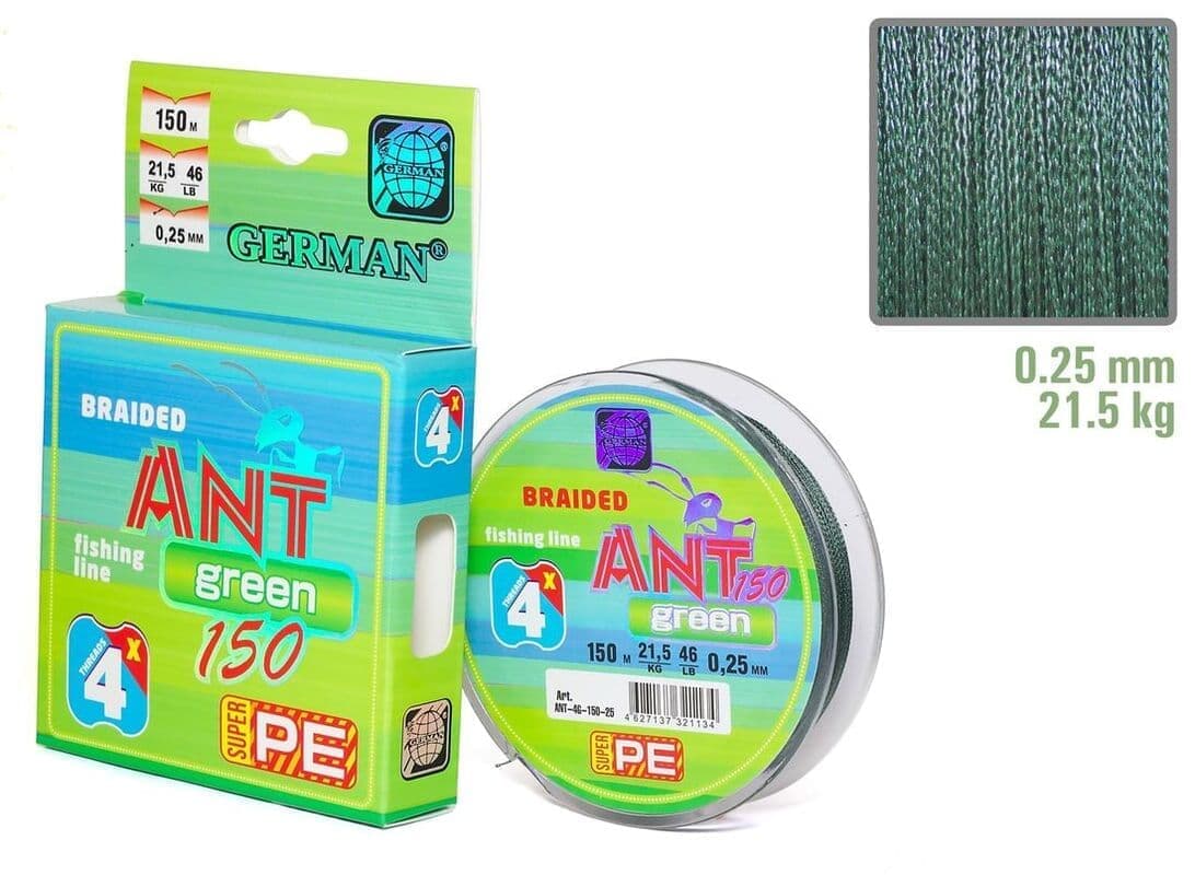 Плетенка ANT Green 150m 0.25мм