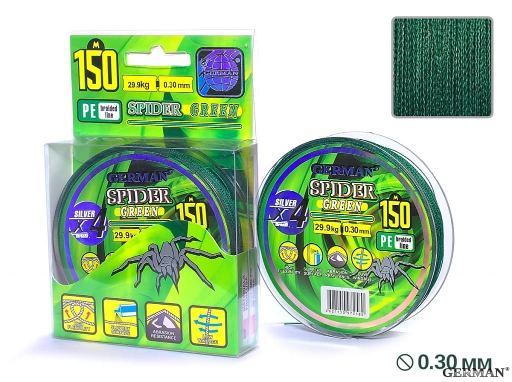 Плетенка SPIDER-GREEN 150m 0.30мм