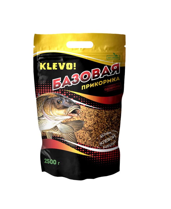 Прикормка KLEVO БАЗОВАЯ - КРАСНАЯ (средний помол) 2500г