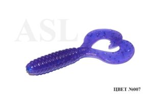 Съедобный силикон ASL «Дабл-Твистер» цв.007 L- 10см (4″) уп.4шт