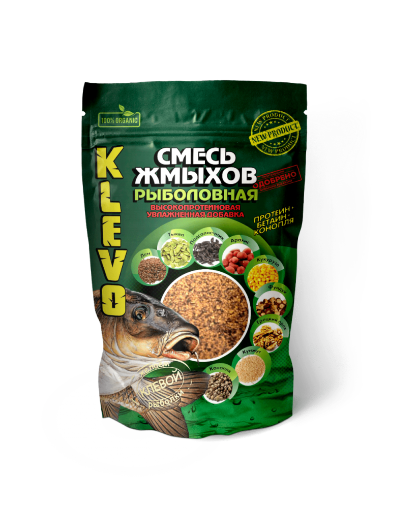 Увлажненная СМЕСЬ 9-ти ЖМЫХОВ KLEVO ШОКОЛАД 900г