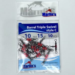 Вертлюг "Marlin's" SH4010-008 Barrel Triple Swivels style C 10шт уп.10