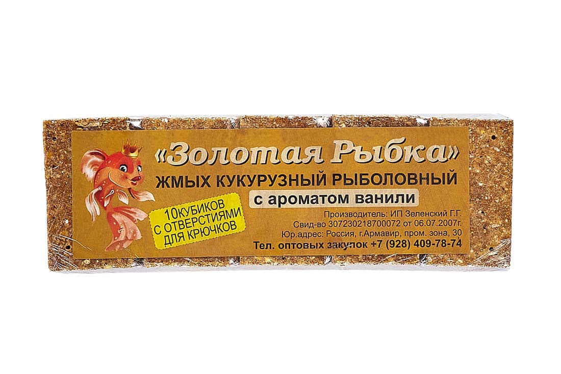 Жмых "Золотая рыбка" (кукурузный) ВАНИЛЬ